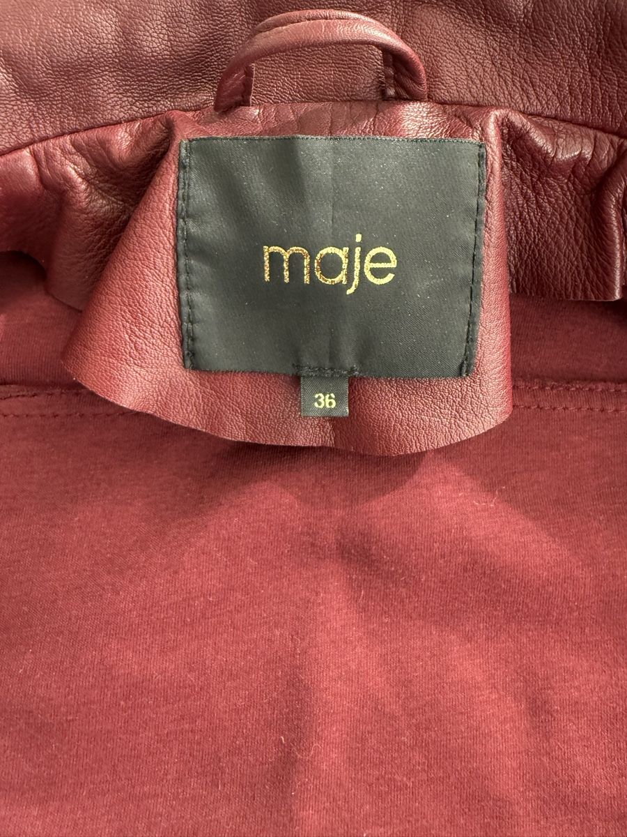 Maje Jacken: Maje Lederjacke Bordeaux Grösse 36  – Gebraucht aus Zug von 5anna 6