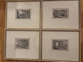 Rudolf Meyer 1605-1638, VIER Radierungen. "Bettler/Hirten"