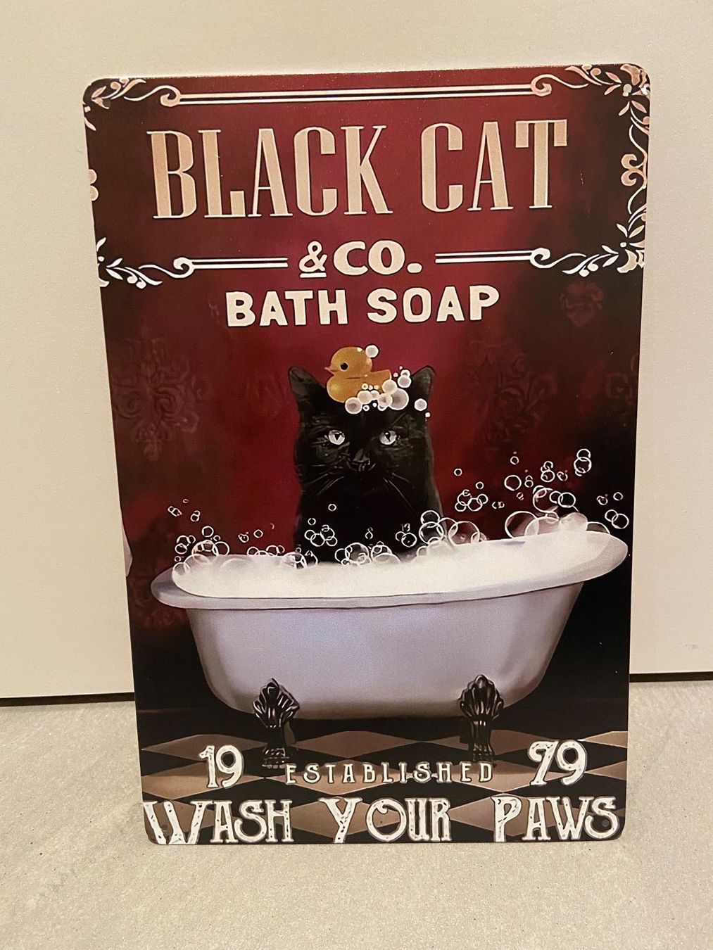 Schilder: BLACK CAT & CO. BATH SOAP Vintage Blechschild Neu – Neu und originalverpackt aus Seon von Aaargauer01 2