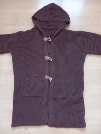 Longue jaquette brune en maille Taille L