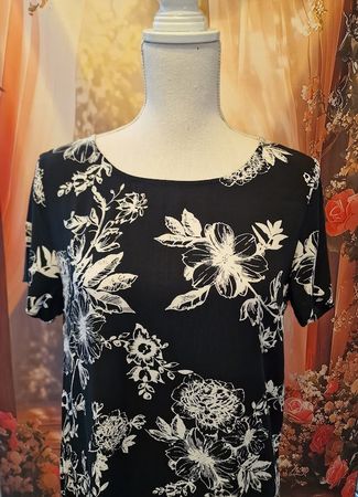 ❣️KURZARM KLEID, GR. M, 40/42, VON CHICORÉE, SCHWARZ/WEISS