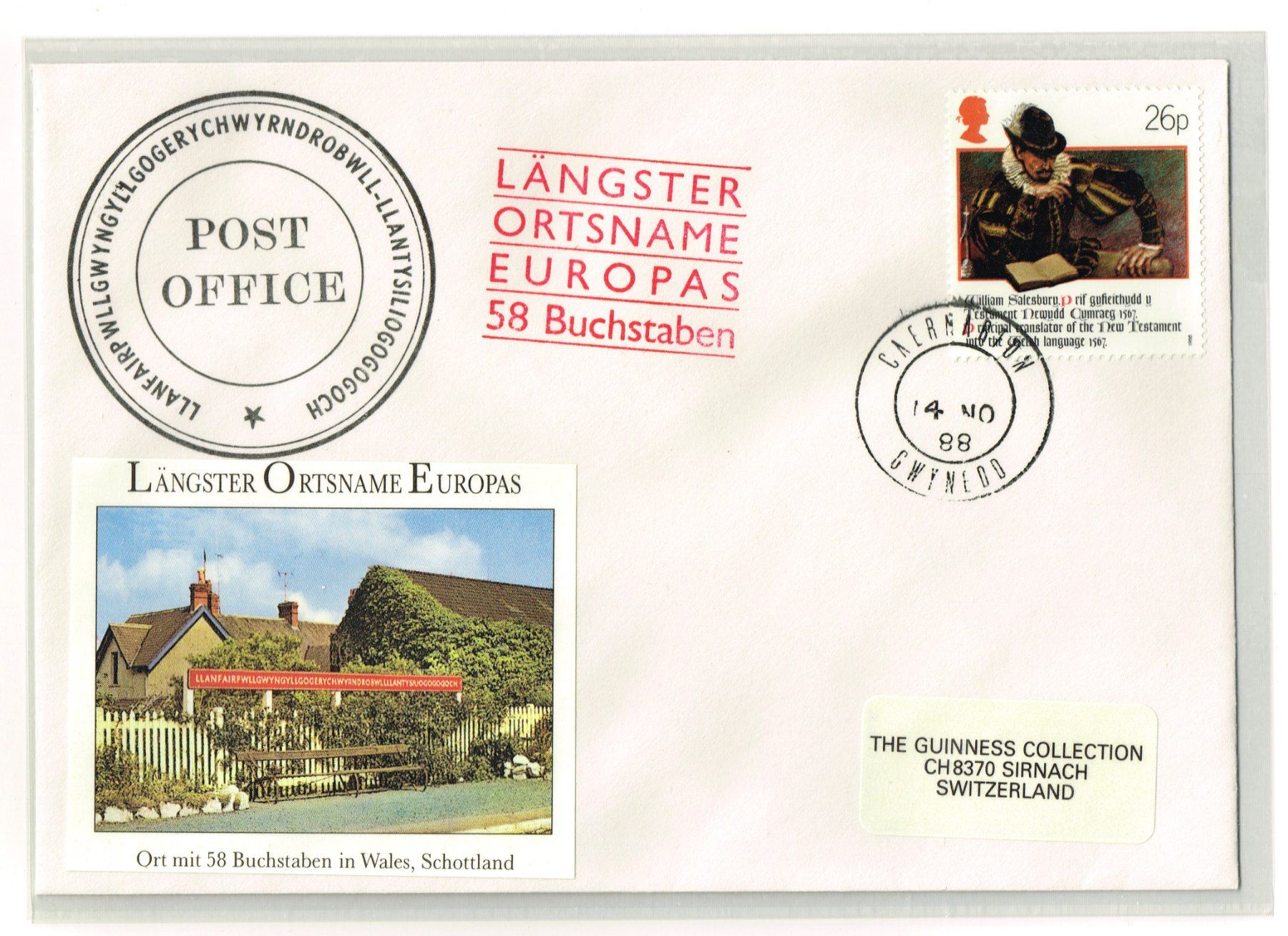 Alle Briefmarken: Mit 58 Buchstaben der Längste Ortsname Europas – Gebraucht aus Hombrechtikon von Fraese01 1