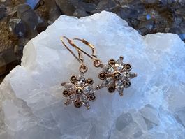 Ohrringe Silber vergoldet m Zirkonia u Markasiten floral