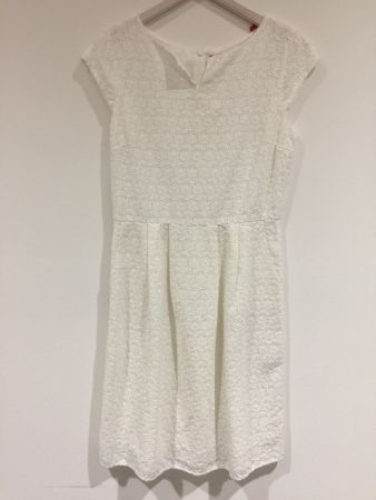 S Oliver kurzes Sommer Kleid ohne Arm BW Spitze weiss Gr 36