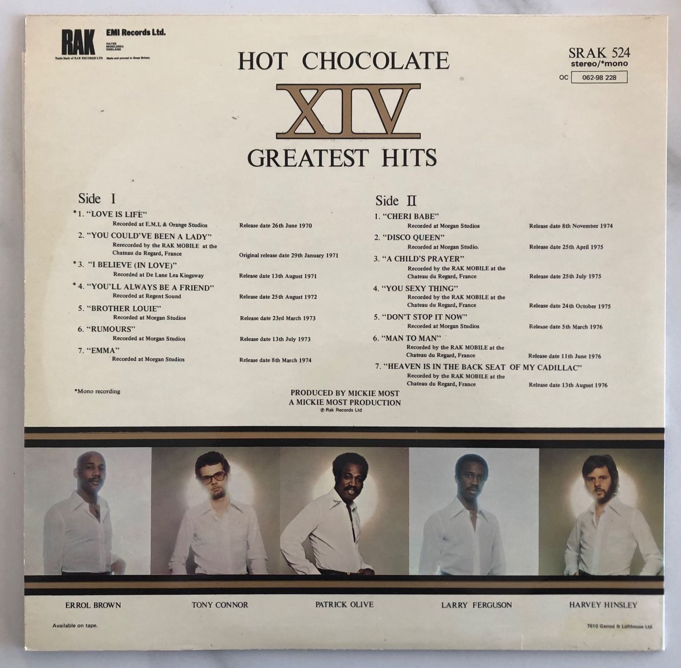 Dischi in vinile: HOT CHOCOLATE - XIV GREATEST HITS – Usato da Poliez-Pittet venduto da Newtown-Records 1