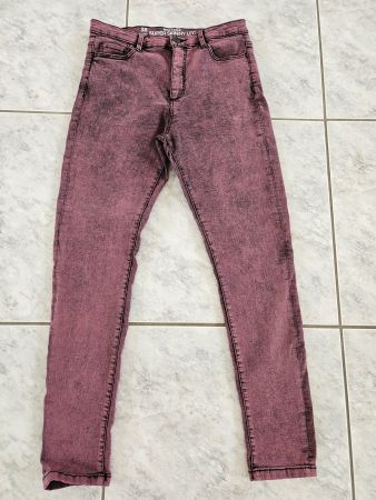 Jeans Jeggins Weinrot High Rise Super Skinny Gr. 38 Short