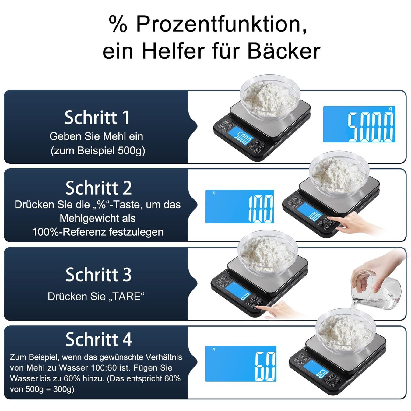 Bilance da cucina: 0.1g/5kg Große Digitale Küchenwaage mit% Prozentfunktion – Nuovo (secondo la descrizione) da Thun venduto da coverall 2