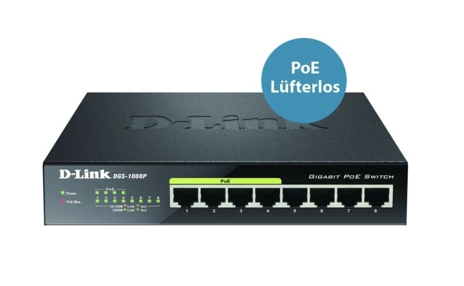 Dlink Hubs & Switches: D-Link PoE Switch DGS-1008P/E 8 Port – Neu (gemäss Beschreibung) aus Wetzikon ZH von t730