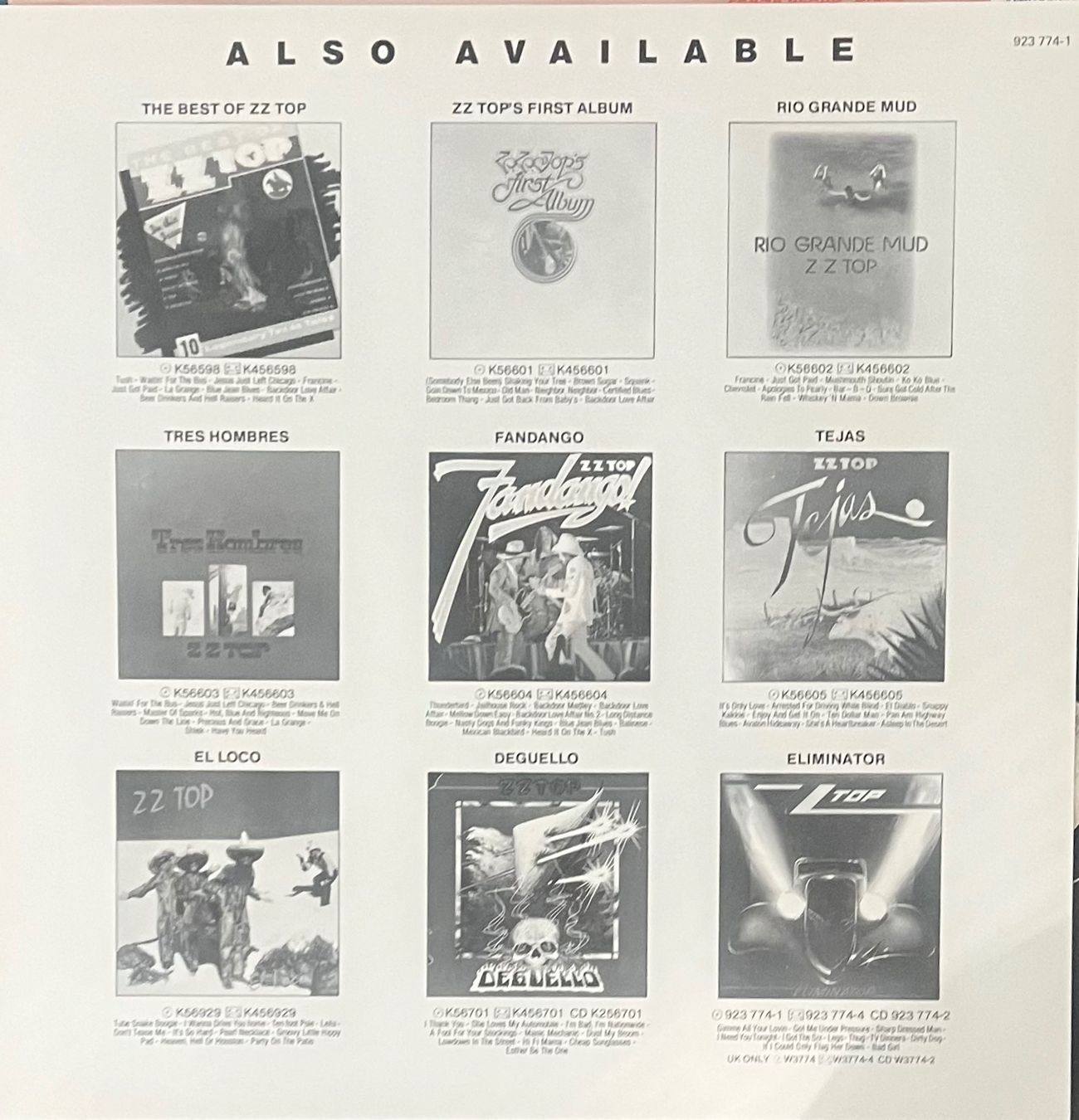Dischi in vinile: ZZ TOP  -  ELIMINATOR  /  Vinyl - LP – Usato da Horw venduto da Belowzero0 4