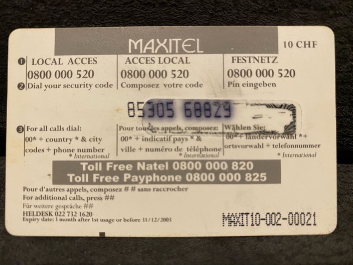 Telefon- & Taxkarten: Carte dos 1 – Gebraucht aus Lausanne von babacard10 1