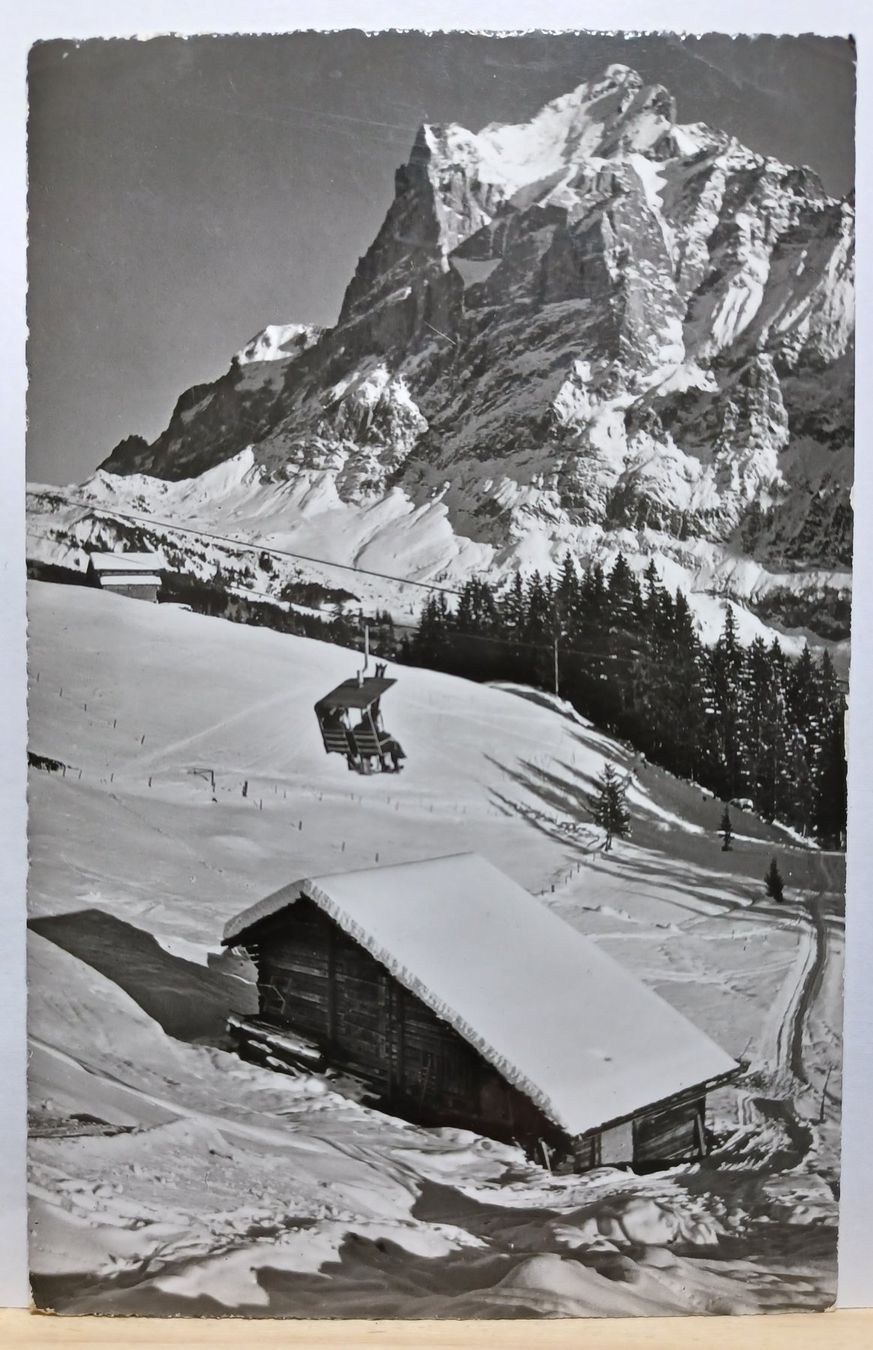 Ansichtskarten: Alte Bergbahn Grindelwald First, 1958 – Gebraucht aus Aarau Rohr von mgvw