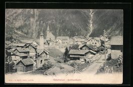 AK Göschenen, Gotthardbahn, Teilansicht