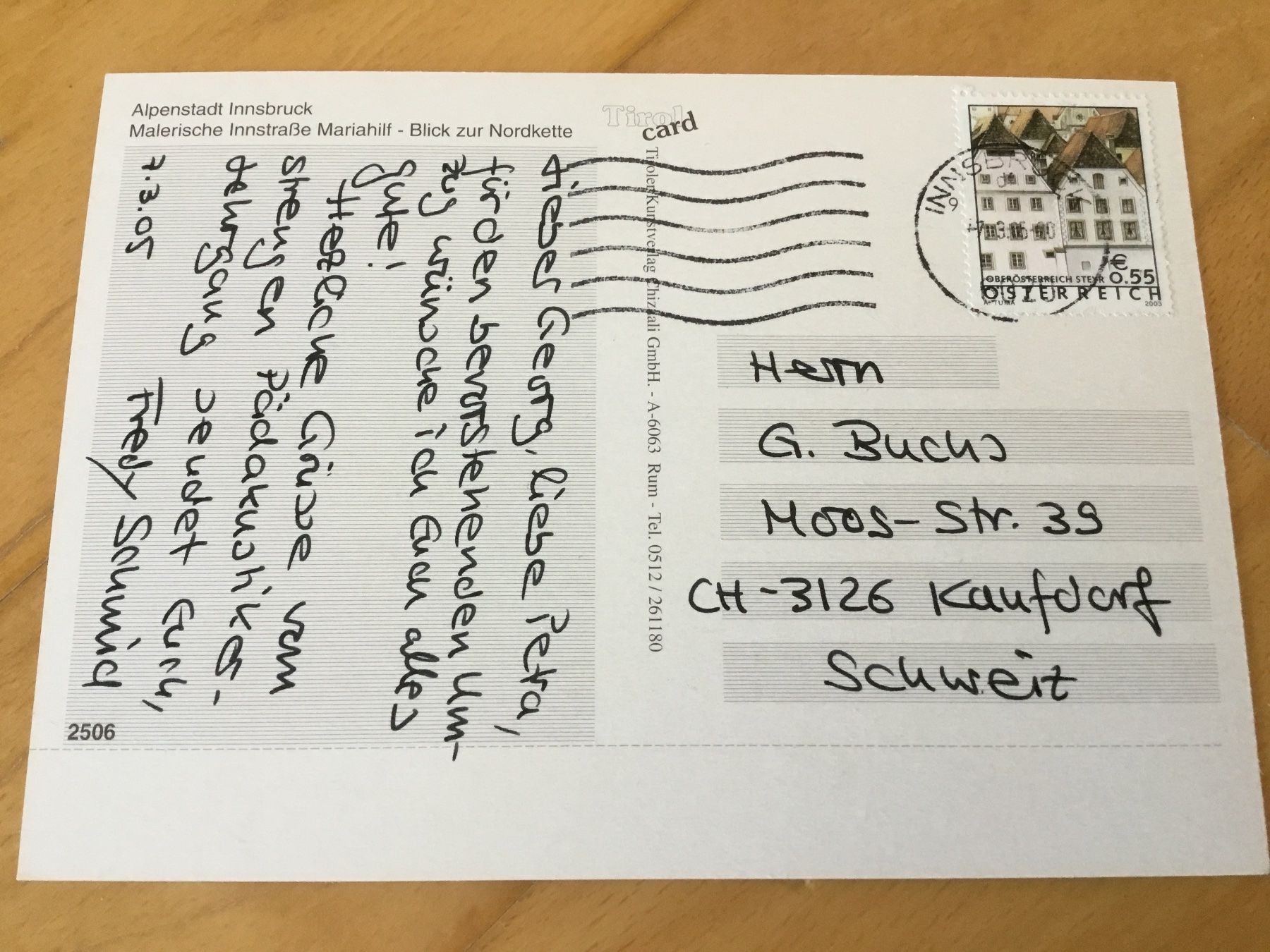 Cartoline postali: Ansichtskarte von Innsbruck – Usato da Kerzers venduto da Georges3210 1