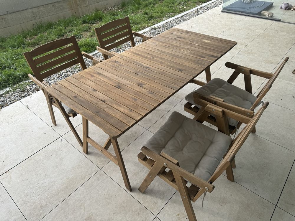 IKEA Askholmen GartentischSet mit 4 Stühlen und Kissen Kaufen auf