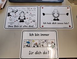3 Blechschilder Kult Schaf Sheepworld Ohne Dich sooo lieb