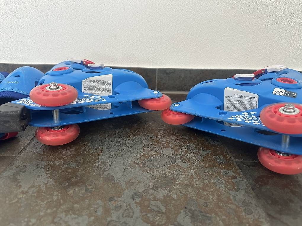 Pattini in linea & Pattini a rotelle: Inline Skates Kinder blau/rot mit Protektoren  – Usato da Chur venduto da Smoothiegirl 3