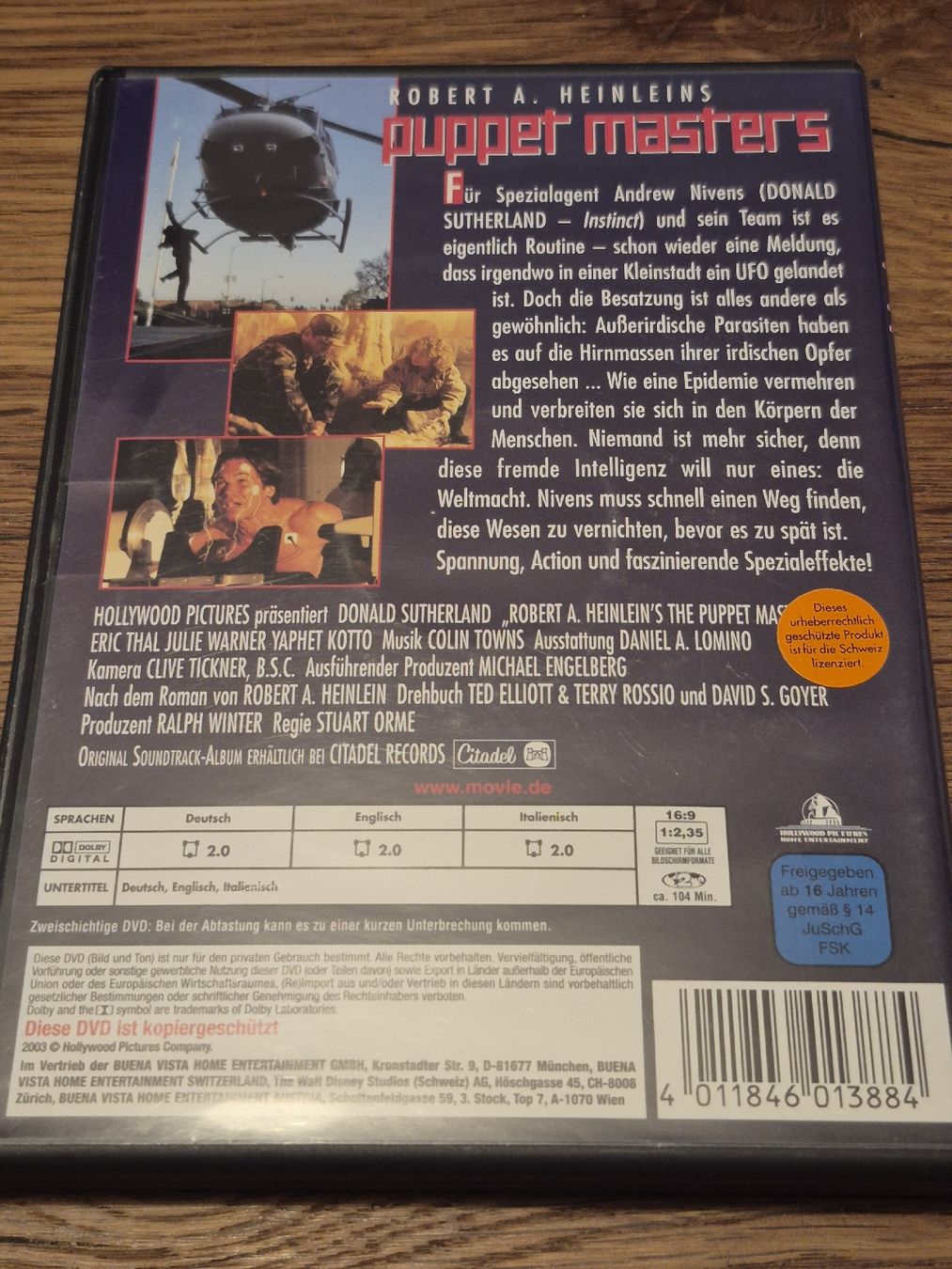 Tutti i DVDs: Puppet Masters - Robert A. Heinlein - Donald Sutherland DVD – Usato da Oberembrach venduto da giu_7ksd 1