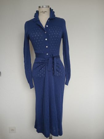 Hammer Strickkleid, blau, Gr.36- 38, true vintage.Top Zust.
