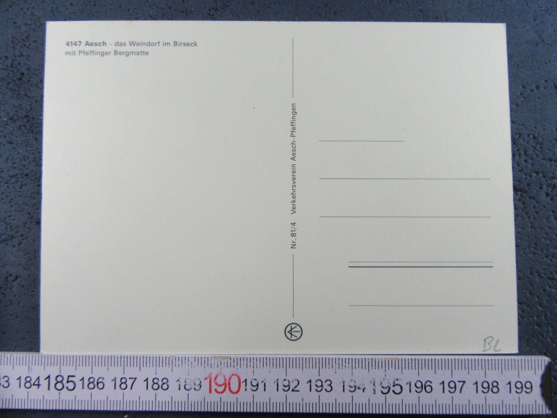 Cartoline postali: AESCH BL AK WEINDORF + PFEFFINGER BERMATTE – Usato da Ettingen venduto da Hausi4711 1