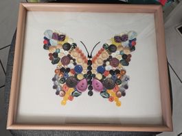 Knopf-Schmetterling gerahmt / Handgenäht / Unikat/ Geschenk