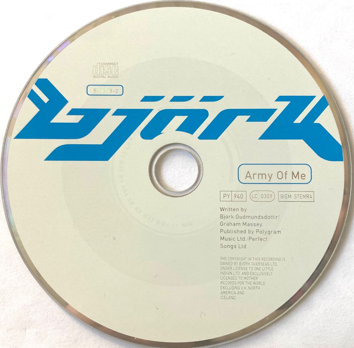 CD: BJÖRK - ARMY OF ME – Usato da Poliez-Pittet venduto da Newtown-Records 1