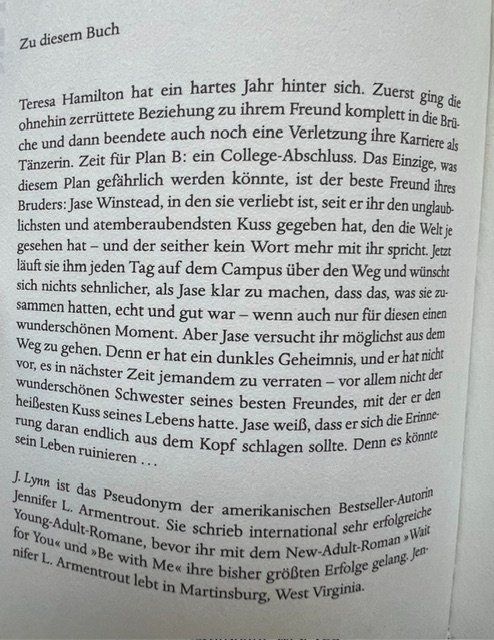 Bücher: wait for me 2 - Be with me von J. Lynn – Gebraucht aus Zürich von popcorn67 4