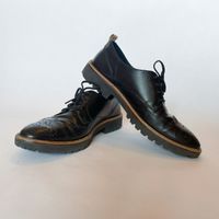 ECCO Leder Schnürschuhe Brogue Schwarz Gr. 39/40