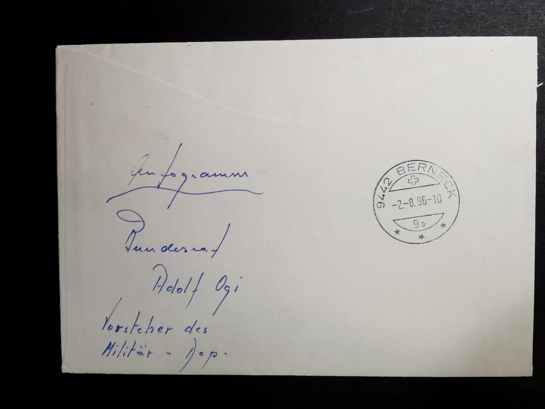 Autografi: Bundesrat   Ogi   Autogramm   Rütli  1996  Bundesfeier – Usato da Rheineck venduto da kat_7gld 1