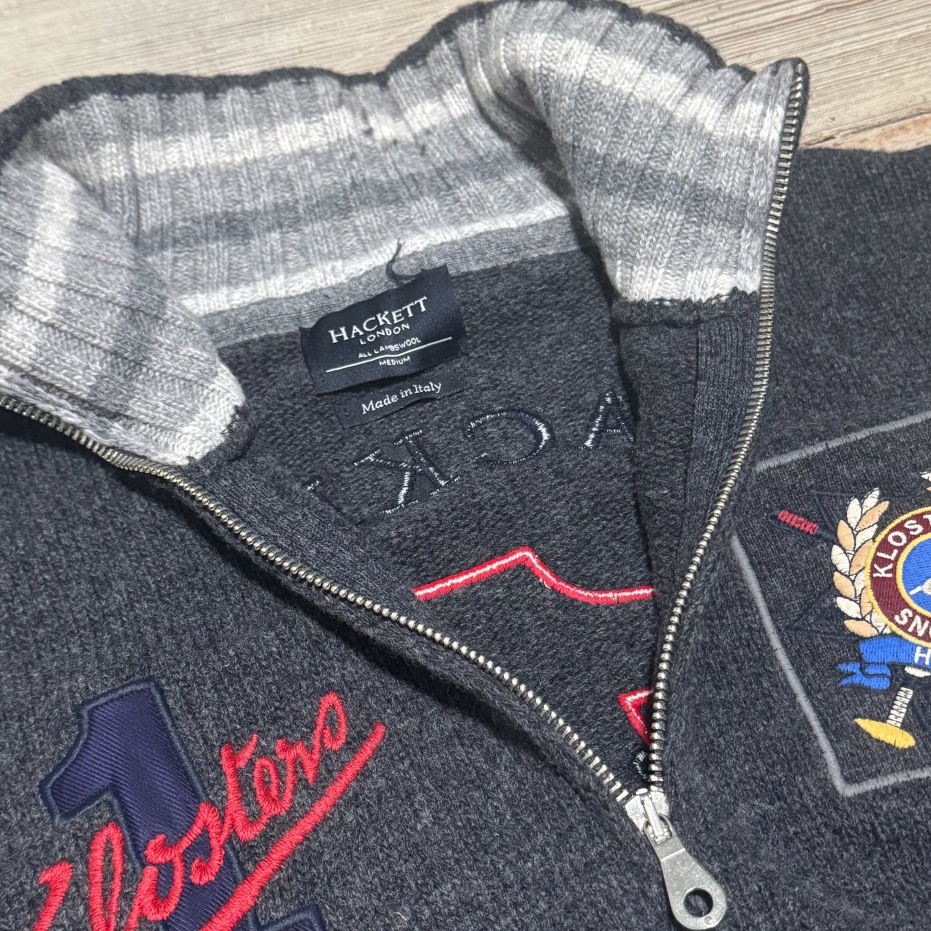 Hackett Giacche: Hackett Klosters snow polo knitted jacket vintage strickjack – Usato da St. Gallen venduto da sourced_limited 4