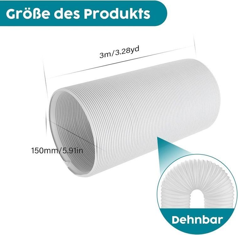 Climatiseurs: Klimagerät Abluftschlauch 3m Ø150mm für Trockner Abzugshaube – Neuf (Voir description) à Kirchdorf AG par Lionstein 4
