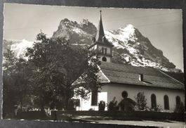 GRINDELWALD Kirche mit Hörnli u. Eiger