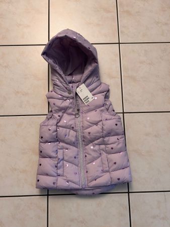 Puffer Gilet mit Kapuze lila Gr. 110 bis 116