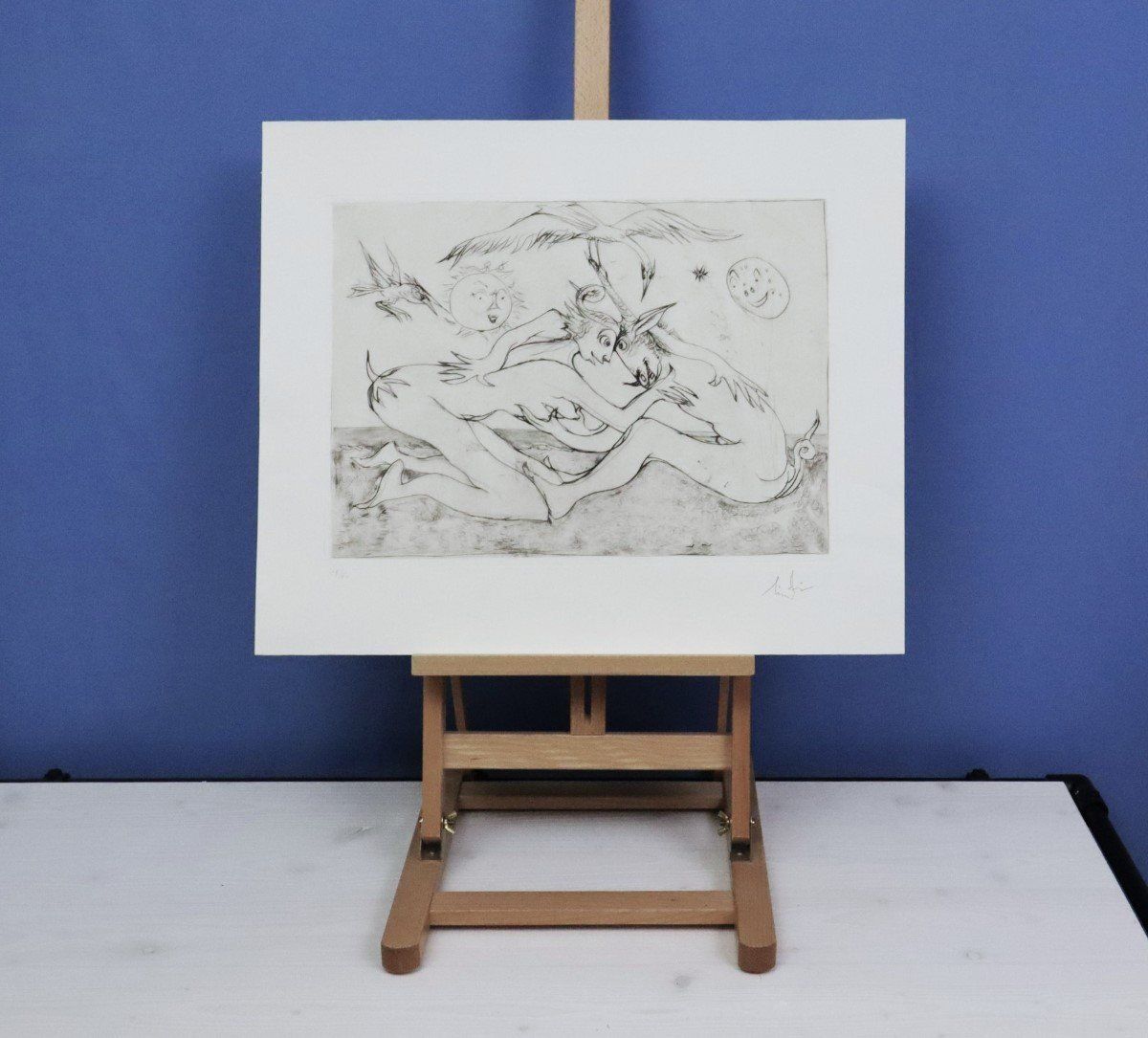 Gemälde: Albert Lindegger "Lindi" 1904-1991, Radierung, handsigniert – Gebraucht aus Zug von Kunst-Fundgrube 1