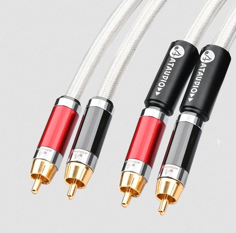 Highend Cinch-Kabel 2,0 M Paar – OCC/SCC Leiter, 14 Mm Durchmesser, Mit EMI-Schutz & 5 Jahren Garantie