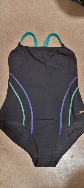 Speedo Medalist Badeanzug Schwarz 42 - Chlorbeständig & Schnell Trocknend Fürs Training