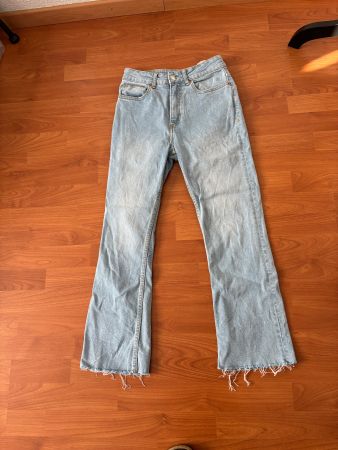 Jeans Zebra 34 Flared cropped Hellblau