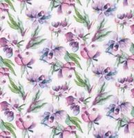Musselin Aquarellblüten - cremeweiss