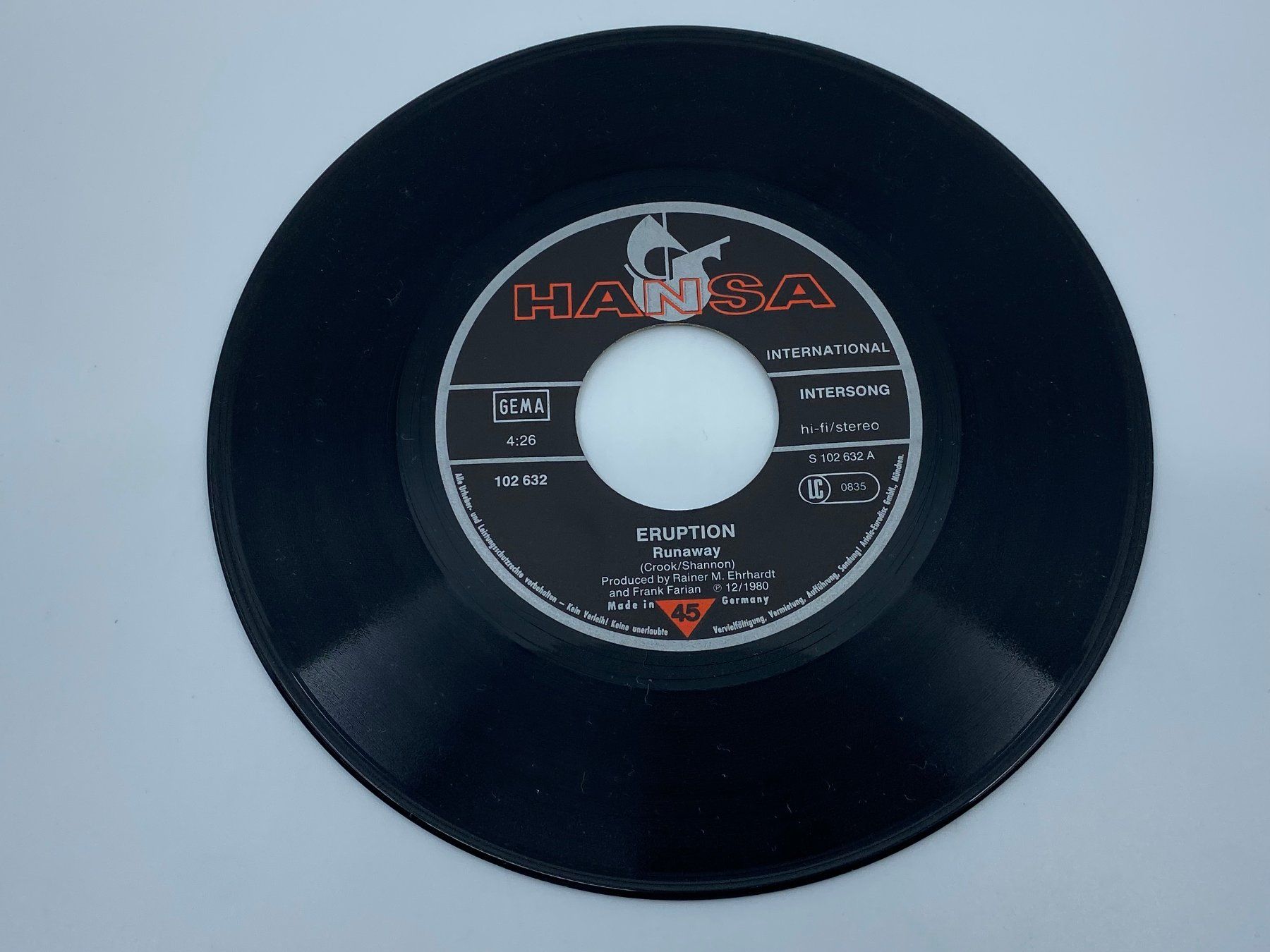 Schallplatten: ERUPTION Runaway und Good Good Feelin – Gebraucht aus Langwiesen von Restposten-24 3