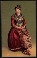 AK Engadinerin in Tracht