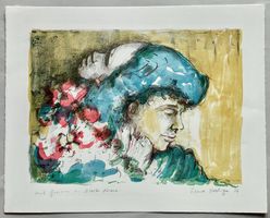 IRMA HEDIGER LITHOGRAPHIE SIGNIERT KÜNSTLERPROBE MIT WIDMUNG