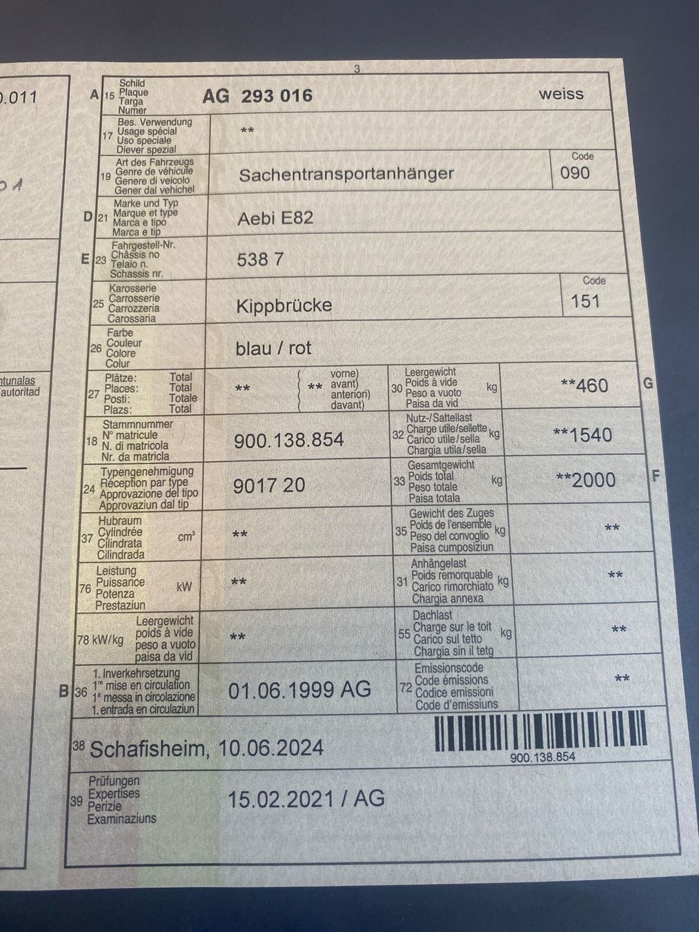 Rimorchi: 1-Achs Kippanhänger 2000kg – Usato da Buchs AG venduto da Valli-AG-Strassenbau 7