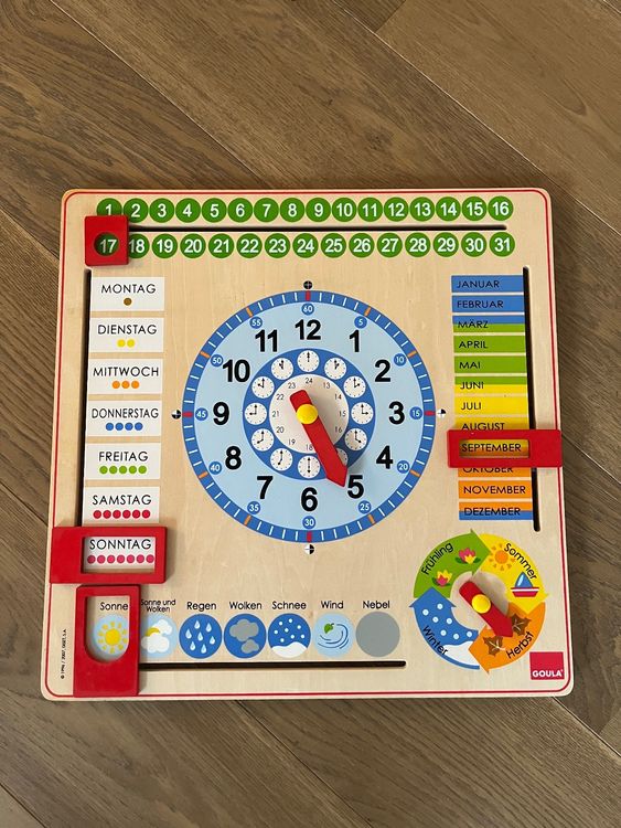  Goula Holz-Lernuhr für Kinder (Gebraucht) in Küttigen für CHF 25 – mit Motiv 