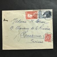 FRANKREICH mit Zst Nachporto 6 T-Brief gest1949