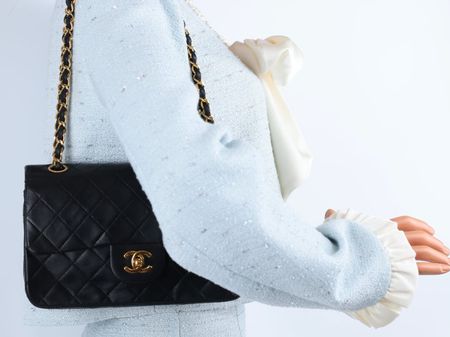 Schwarze Vintage Chanel Classic Double Flap (No.553)