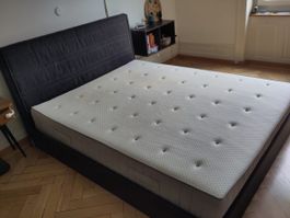 IKEA HESSENG bed frame + mattress 160x200cm used, good cond.
