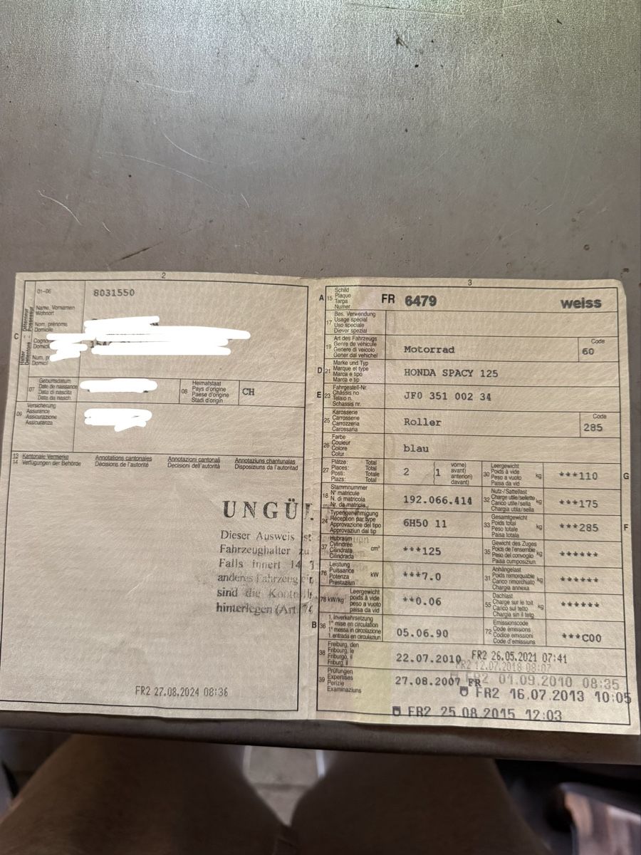 Honda Scooter: Honda Spacy 125cc Blau – Usato da Utzenstorf venduto da _.itallenny07._ 4