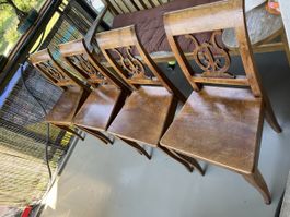 4 biedermeier stühle kirschholz