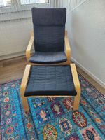 Sessel fast neu, mit Hocker schwarz Holzgestell gebraucht