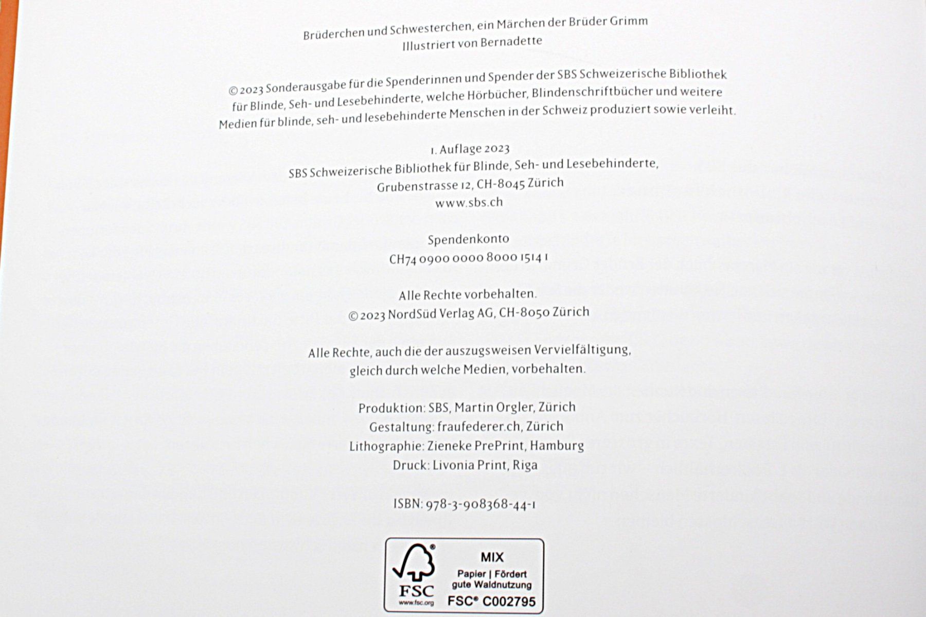 Bücher: Brüderchen und Schwesterchen - GEBRÜDER GRIMM – Gebraucht aus Zollikofen von Restwert_Zollikofen 4