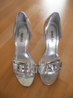 Neue silberne offene High Heels Grösse 36